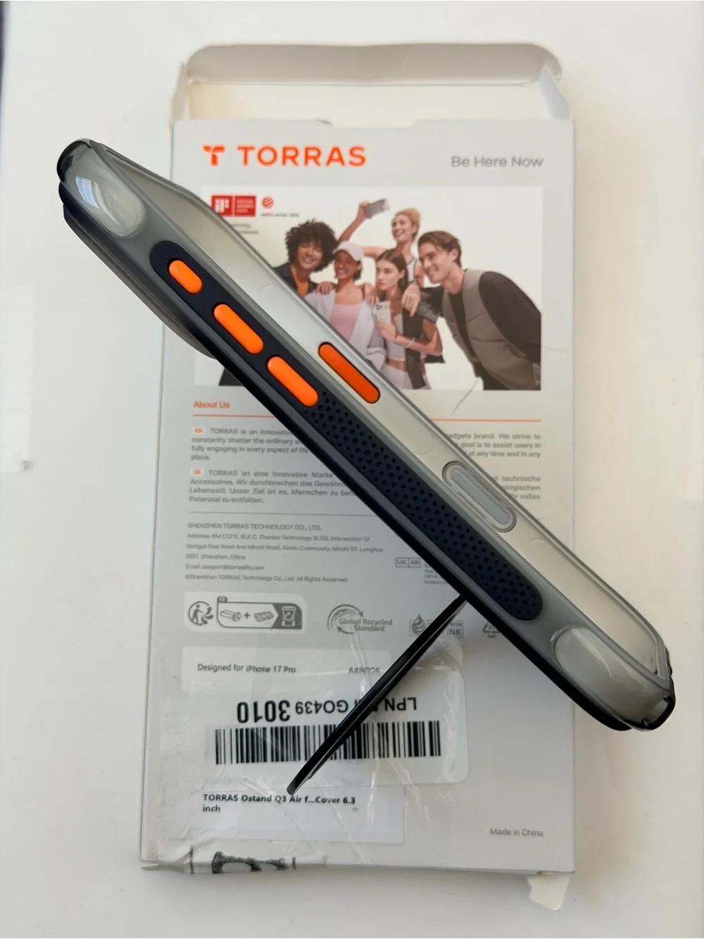 TORRAS Ostand Q3 Air, Shockproof Magnetic Case with 360° Stand, iPhone 17 Pro